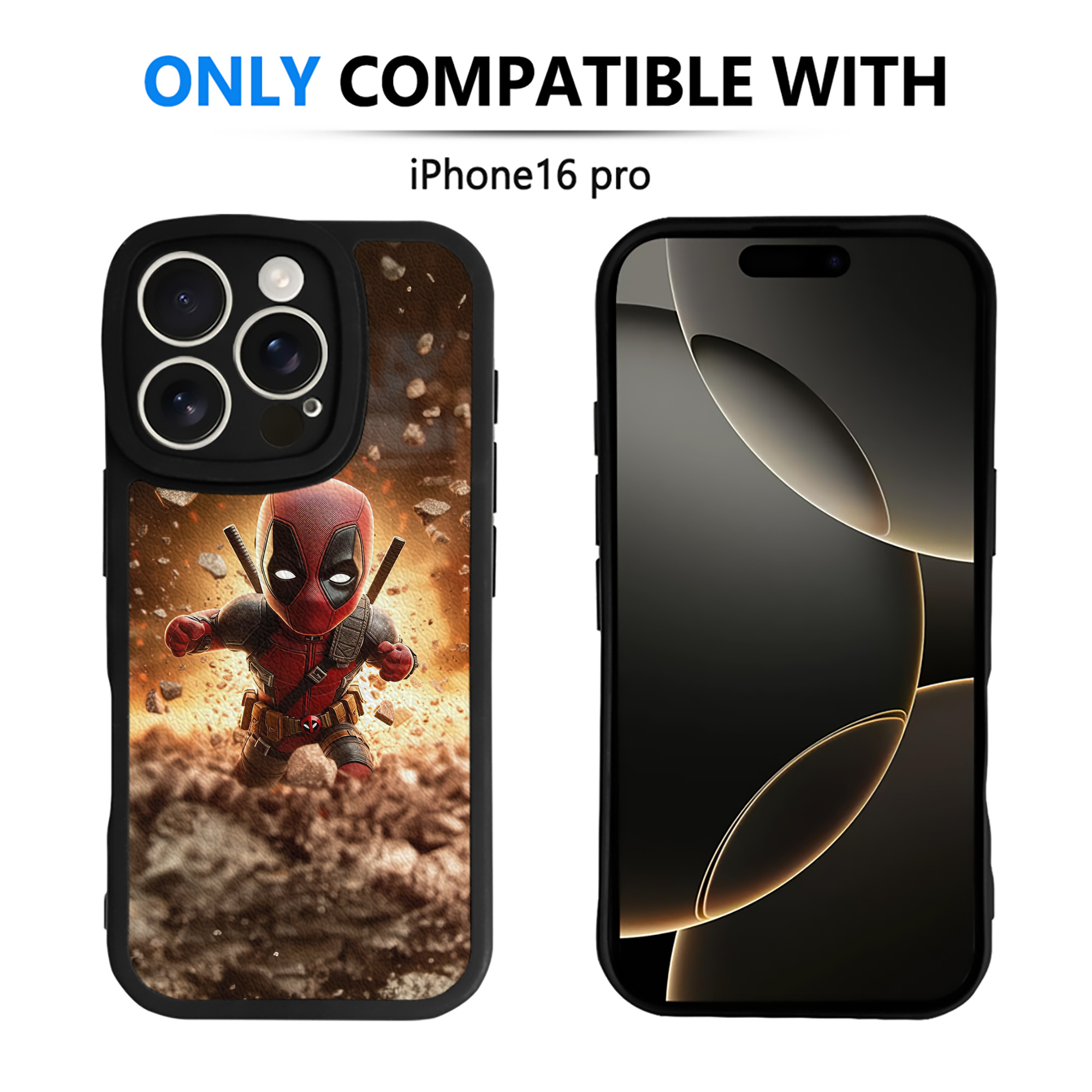 （画像用） Deadpool デッドプール 【iPhone 16シリーズ対応】シリコンスマホケース（レザー調） 材質：シリコン